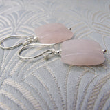short drop pink earrings handmade semi-precious beads