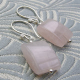 rose quartz short drop earring design