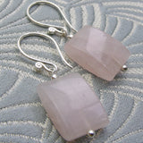 rose quartz pink handmade earrings