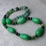 green semi-precious necklace handmade chunky green beads
