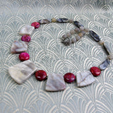 unique grey chunky statement necklace uk