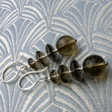 unique smoky quartz semi-precious jewellery earrings