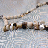 mother of pearl nuggets and agate beads