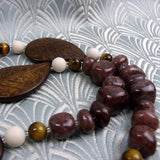 chunky brown long semi-precious gemstone necklace