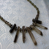 unusual smoky quartz statement necklace design