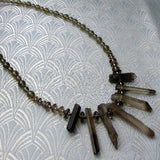 smoky quartz semi-precious necklace