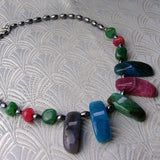 chunky necklace handmade semi-precious stones