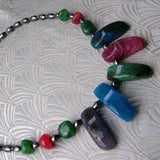chunky semi-precious bead necklace design