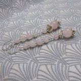 long pink statement earrings, rose quartz gemstone earrings