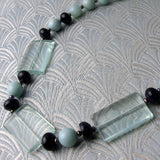 blue semi-precious stone chunky necklace