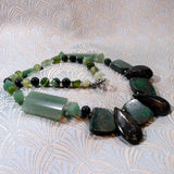 unique semi-precious stone green statement necklace uk