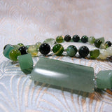 green gemstone beads for statement neckalce