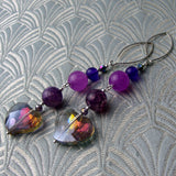 long purple earrings uk