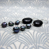 long drop black statement earrings handmade uk