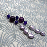 long purple statement earrings uk