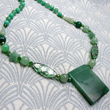 handmade green aventurine semi-precious necklace
