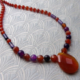 handmade semi-precious pendant necklace handmade carnelian