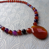 pendant necklace handmade carnelian