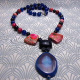 unique handmade blue gemstone necklace