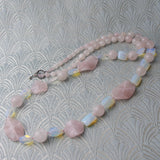 long pink gemstone necklace uk