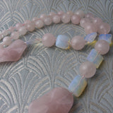pink rose quartz semi-precious gemstone beads