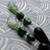 long green black handmade earrings uk