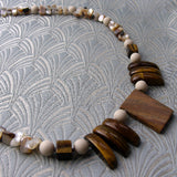 brown tigers eye gemstone necklace design
