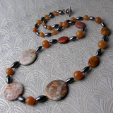 long chunky semi-precious stone necklace uk