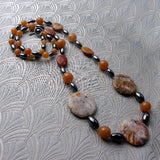 long semi-precious stone chunky handmade necklace