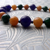 semi-precious stone purple chunky necklace uk