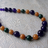 purple amethyst chunky necklace uk