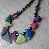 long bright bold chunky agate necklace