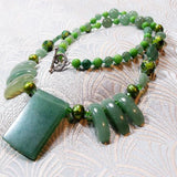 unique green semi-precious necklace uk