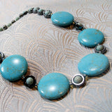 chunky turquoise necklace, online sale jewellery handmade uk