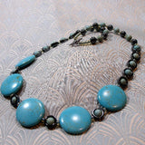 unique blue jewellery handmade uk, turquoise necklace, unique handmade jewellery sale online  (A155)