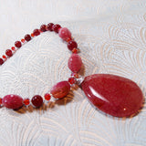 agate gemstone pendant necklace, unique handmade necklace with agate pendant