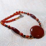 carnelian semi-precious stone necklace handmade uk