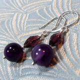 purple agate drop earrings