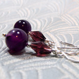 purple semi-precious stone earrings