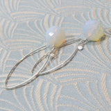 long opal quartz earrings uk, long drop handmade earrings
