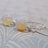 opal quartz semi-precious stone earrings