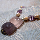 amethyst rose quartz necklace