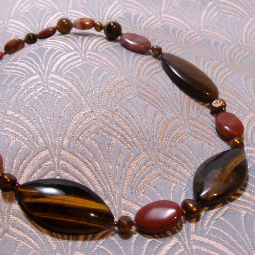 tigers eye necklace, unique brown jewellery uk, tigers eye jewellery handmade uk
