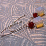 long dangle semi-precious bead earrings