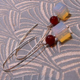 long semi-precious gemstone earrings uk