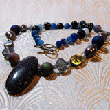blue semi-precious stone handmade necklace
