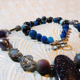 semi-precious bead design for blue necklace