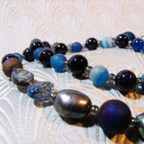 blue semi-precious stone necklace handmade uk