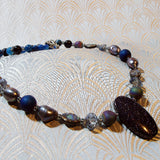 blue necklace unique semi-precious jewellery 