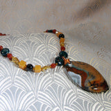 agate gemstone pendant necklace handmade uk